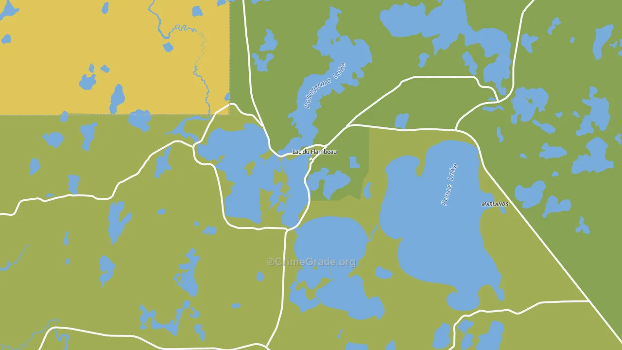Lac Du Flambeau, WI Map of Vehicle Theft Rates