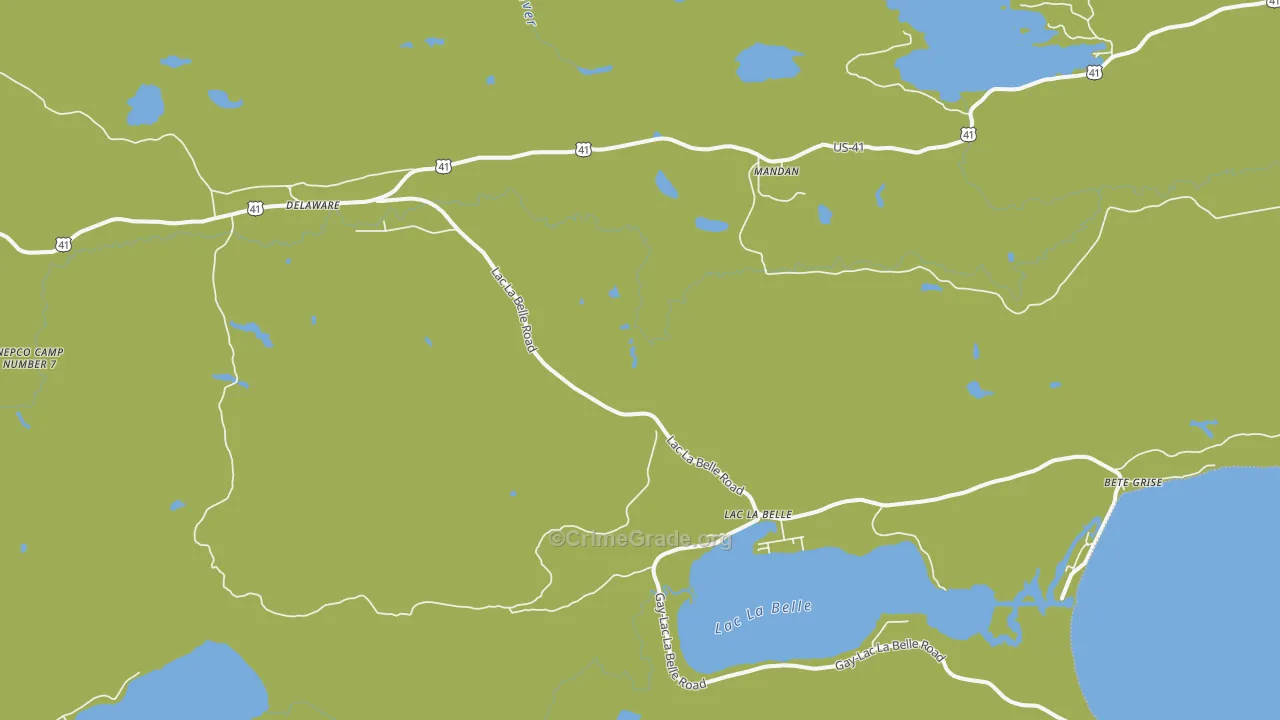 Lac La Belle, MI Map of Vehicle Theft Rates