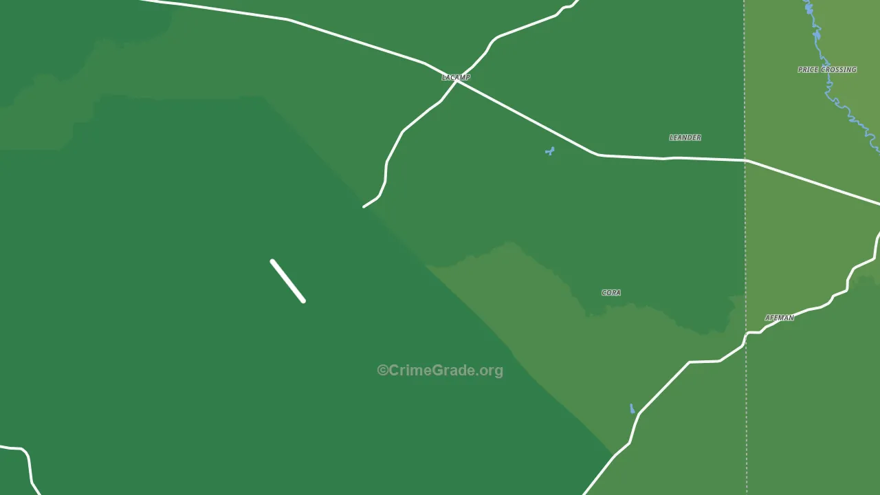 Lacamp, LA Map of Vehicle Theft Rates