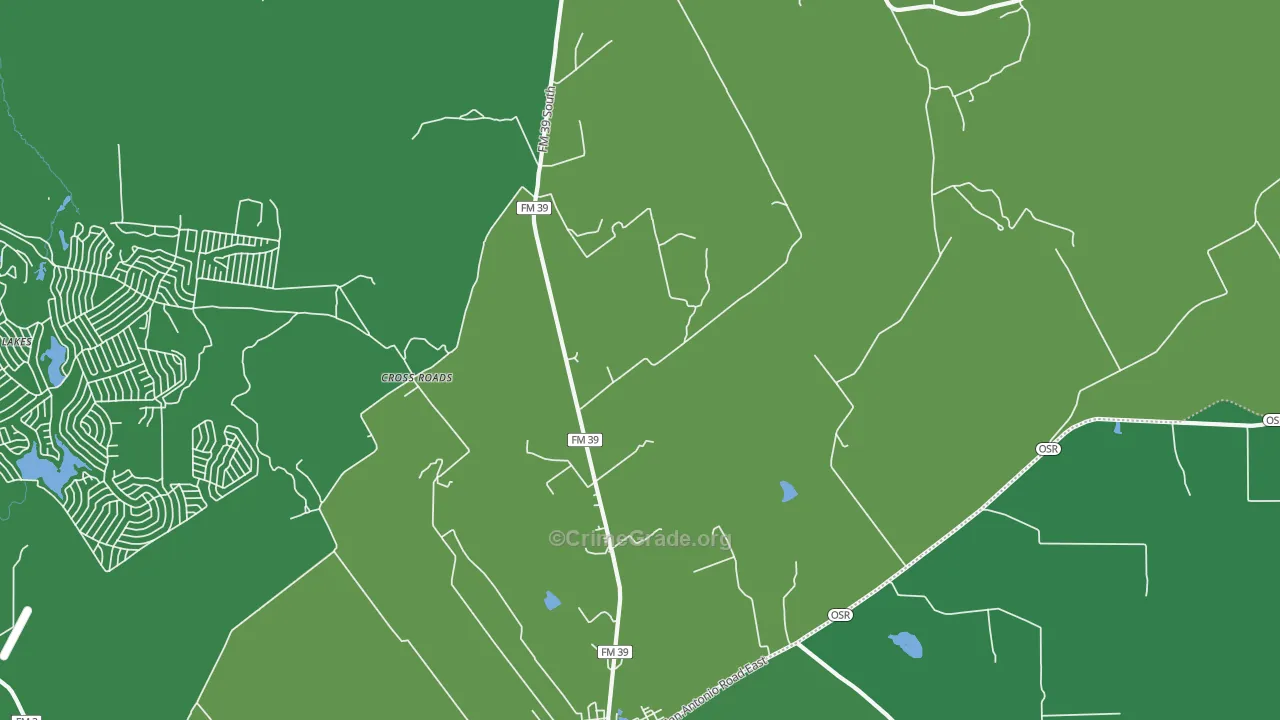 Laceola, TX Map of Vehicle Theft Rates