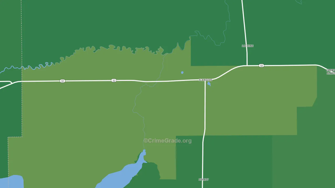 Lachine, MI Map of Vehicle Theft Rates