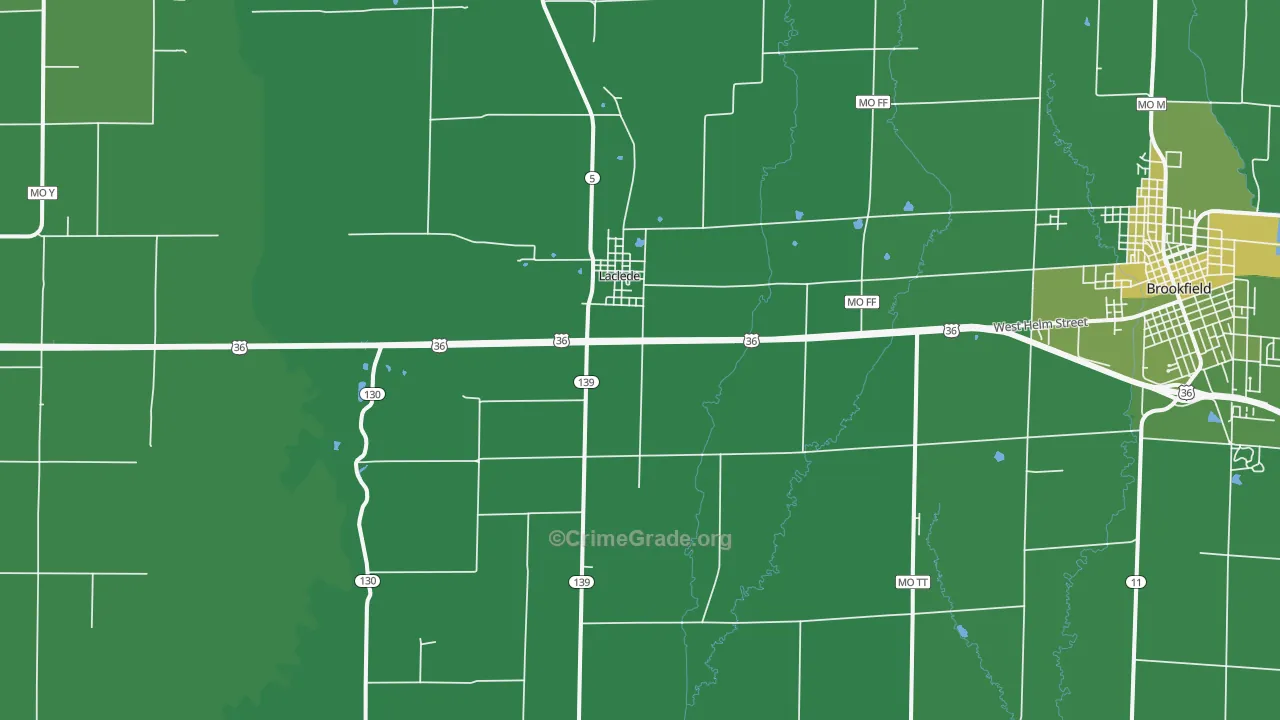 Laclede, MO Map of Vehicle Theft Rates
