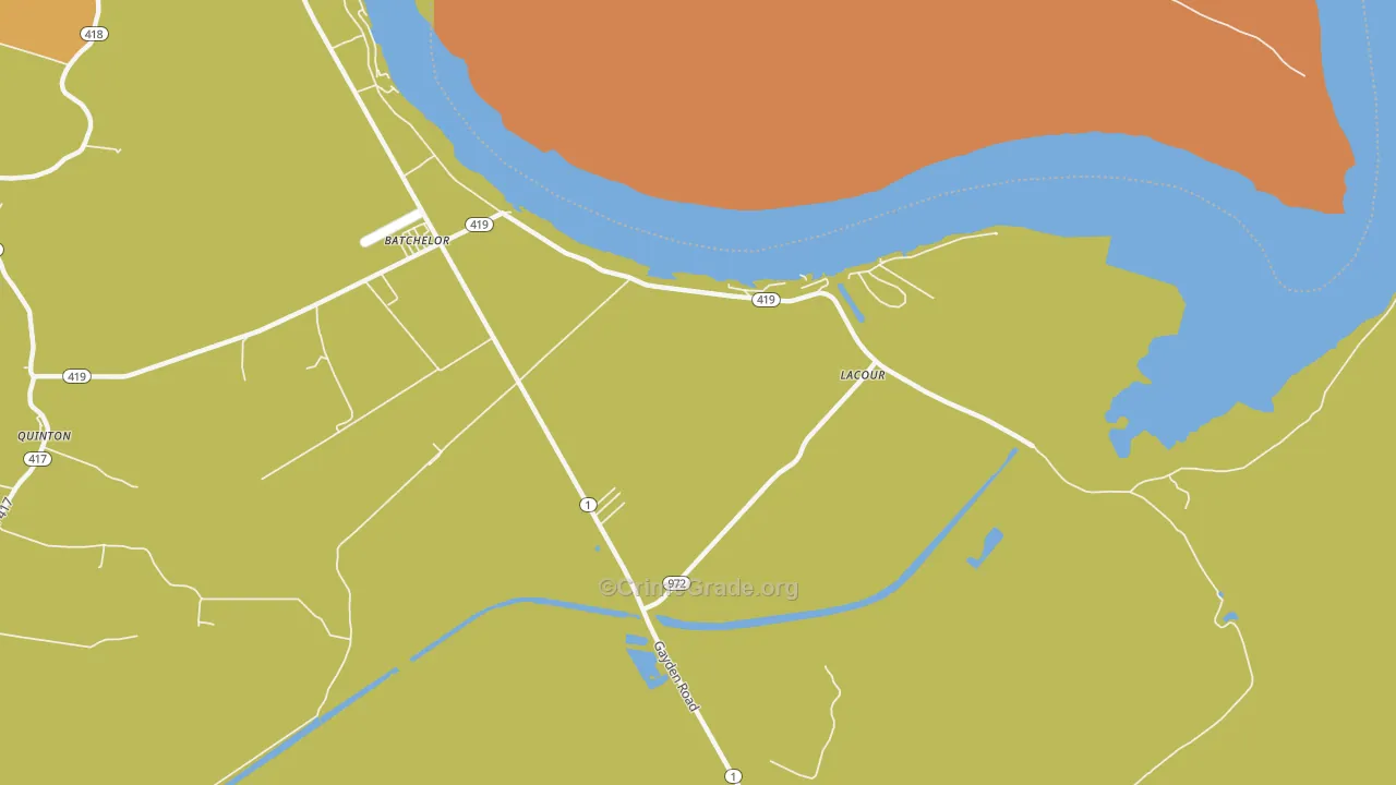 Lacour, LA Map of Vehicle Theft Rates