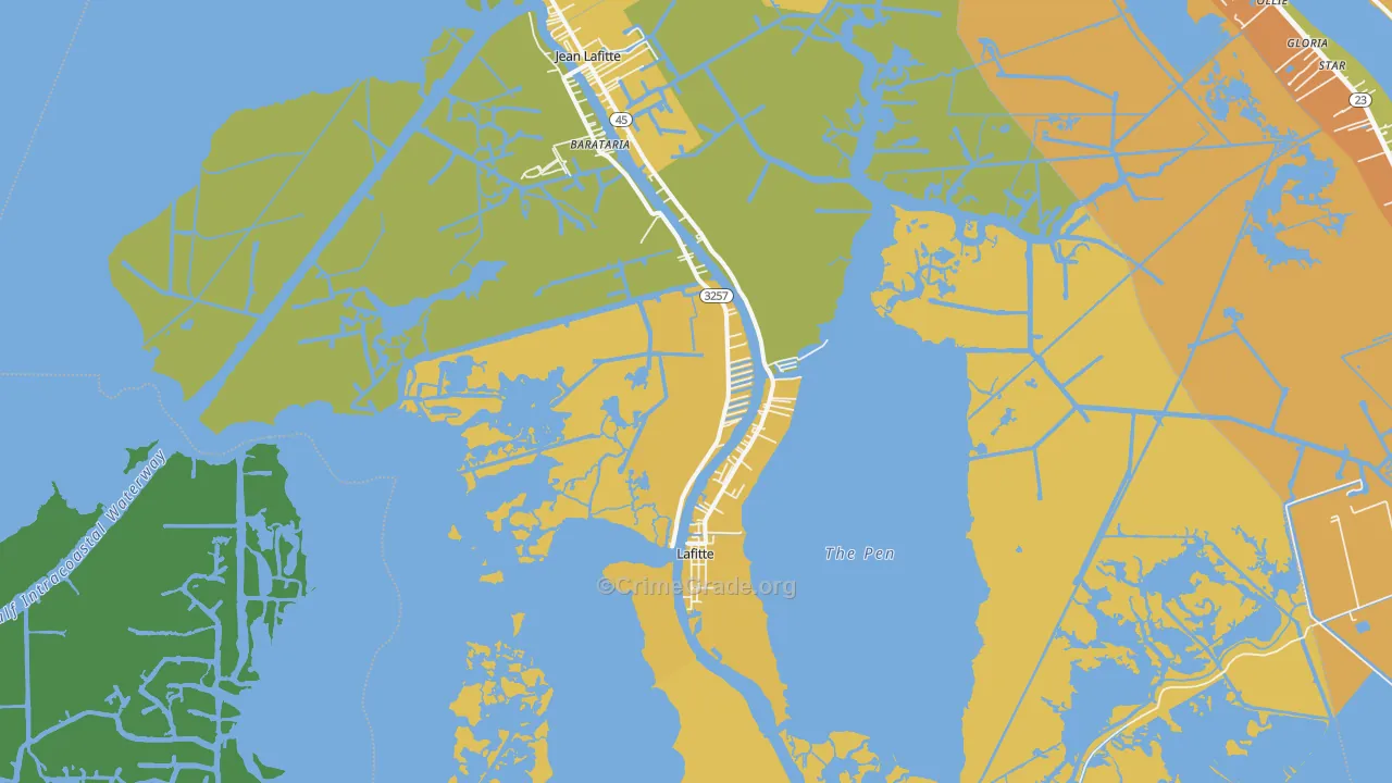 Lafitte, LA Map of Vehicle Theft Rates