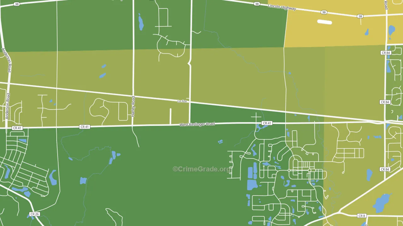 Lafox, IL Map of Vehicle Theft Rates