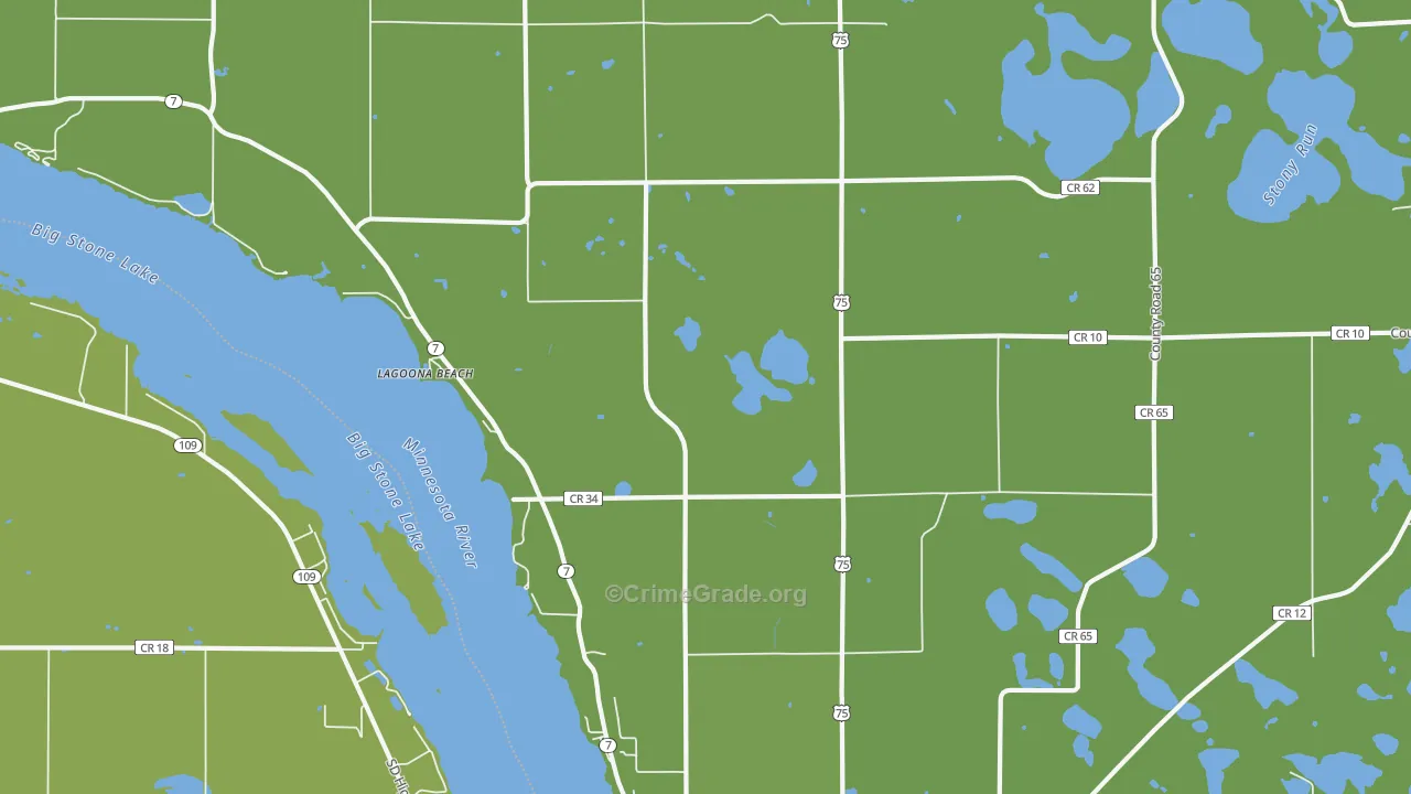 Lagoona Beach, MN Map of Vehicle Theft Rates
