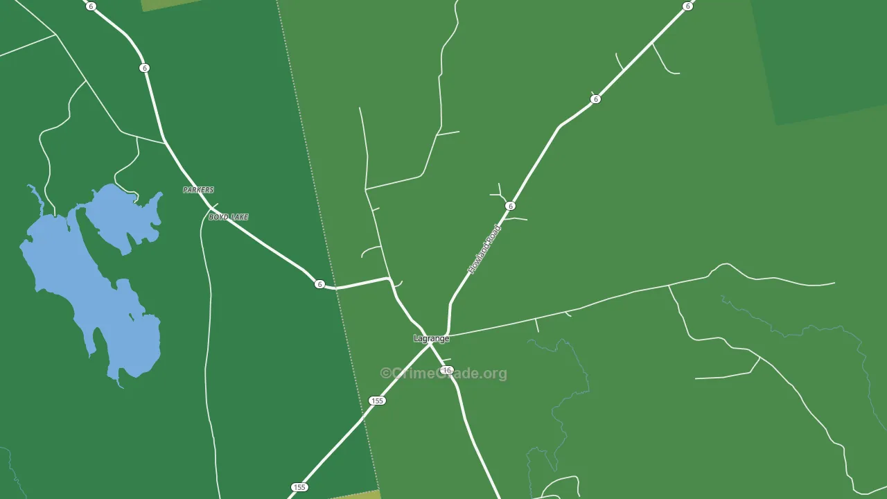 Lagrange, ME Map of Vehicle Theft Rates