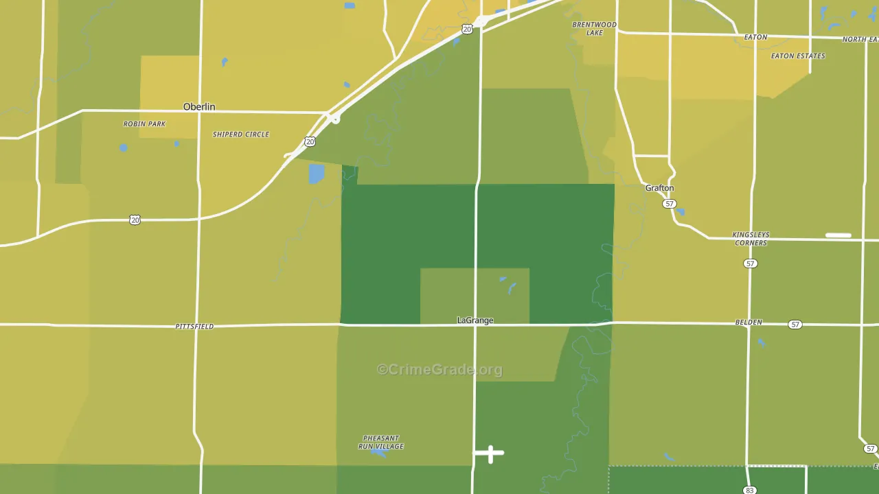 Lagrange, OH Map of Vehicle Theft Rates