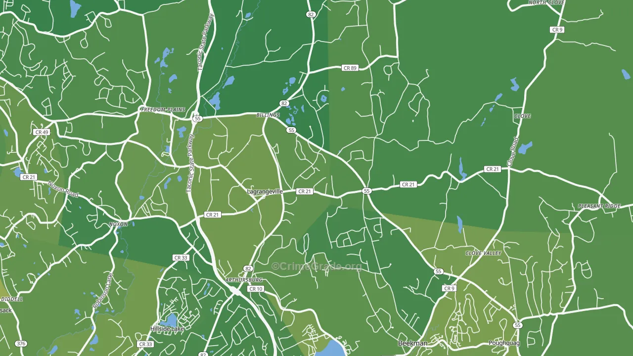 Lagrangeville, NY Map of Vehicle Theft Rates