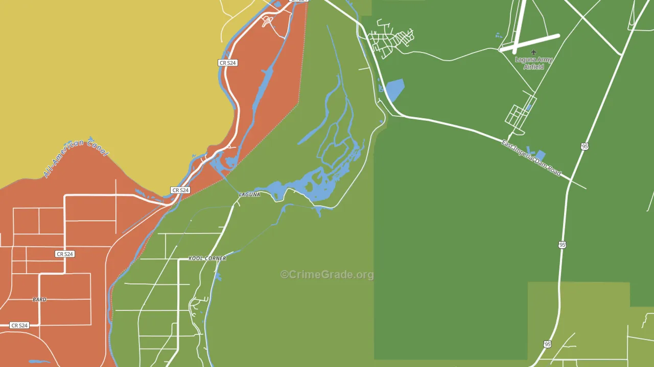 Laguna, AZ Map of Vehicle Theft Rates
