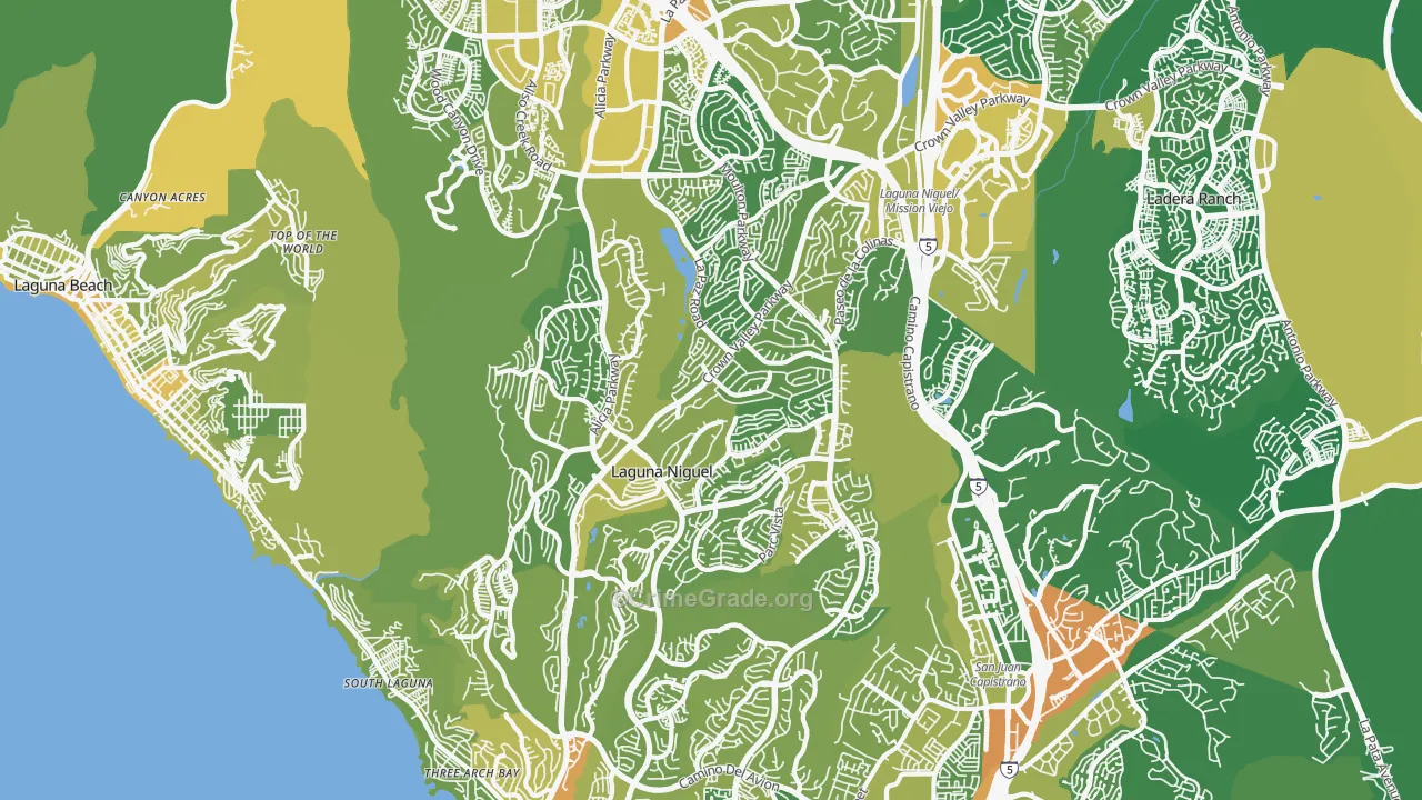 Laguna Niguel, CA Map of Vehicle Theft Rates