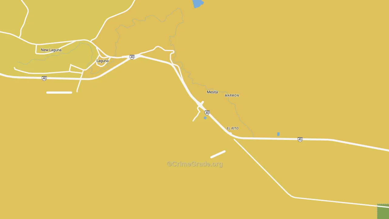 Laguna, NM Map of Vehicle Theft Rates