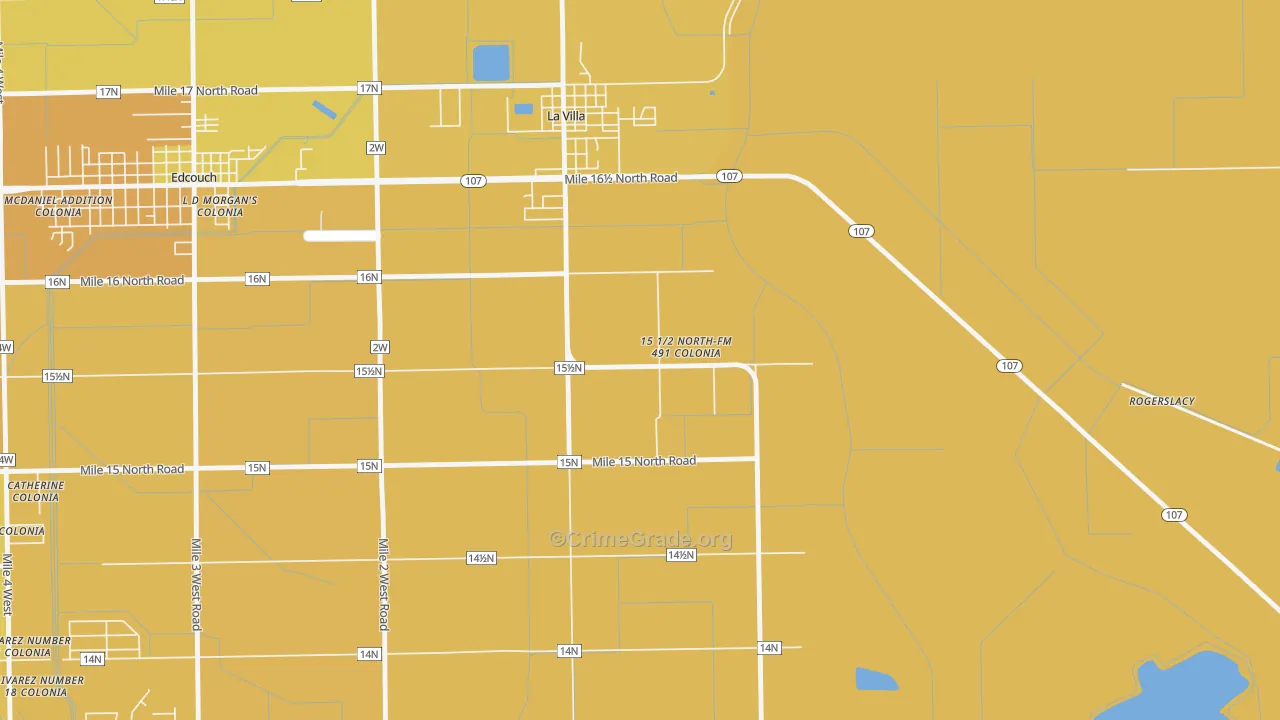 Laguna Seca, TX Map of Vehicle Theft Rates