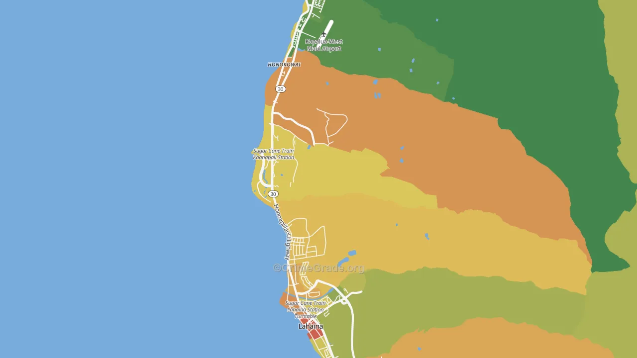 Lahaina, HI Map of Vehicle Theft Rates