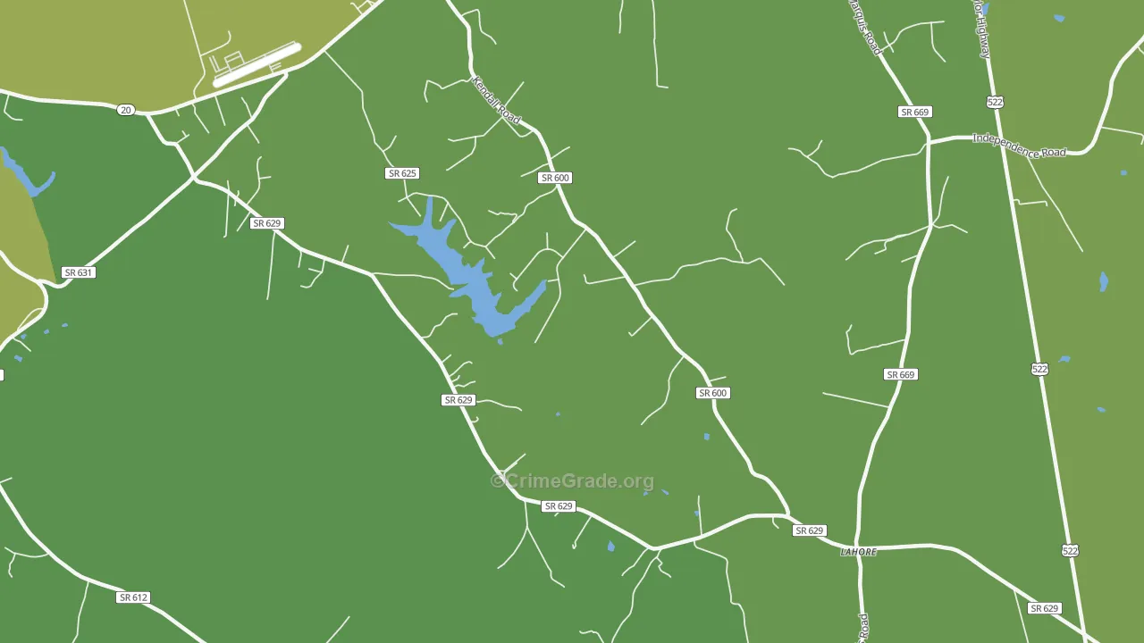 Lahore, VA Map of Vehicle Theft Rates