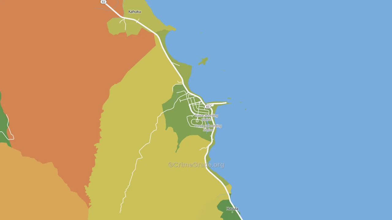 Laie, HI Map of Vehicle Theft Rates