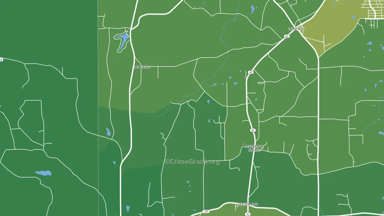 Laird Hill, TX Map of Vehicle Theft Rates