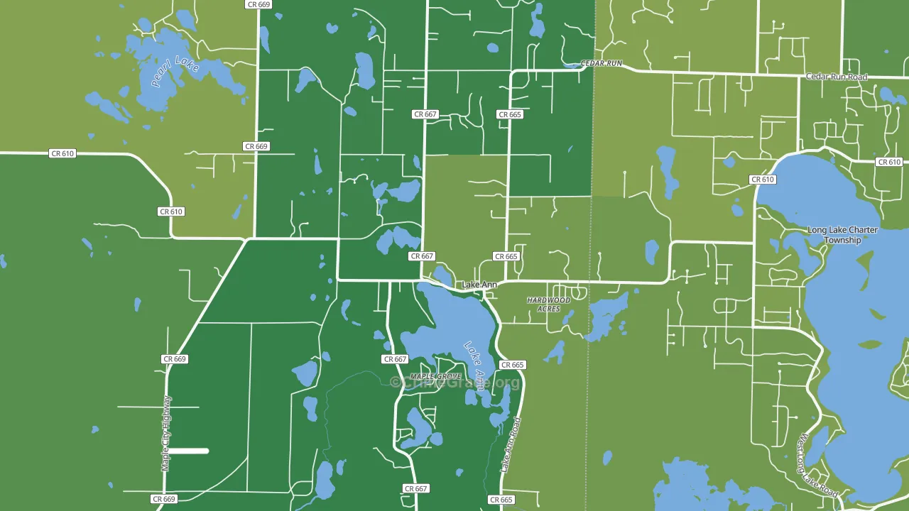 Lake Ann, MI Map of Vehicle Theft Rates