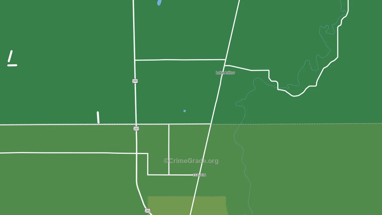 Lake Arthur, NM Map of Vehicle Theft Rates