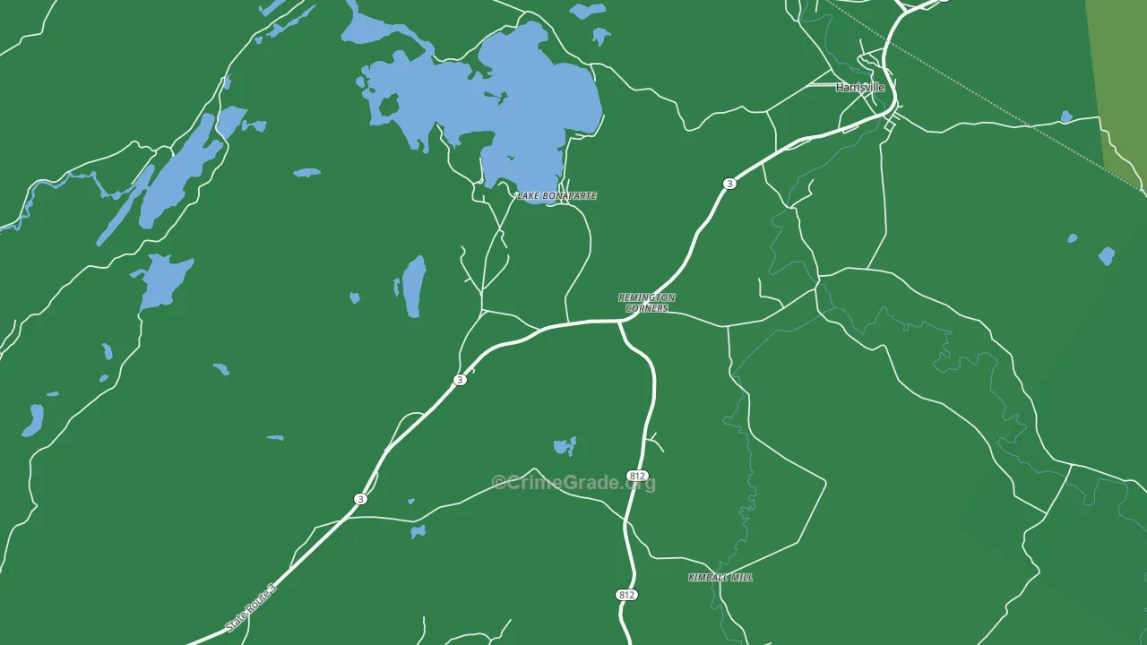 Lake Bonaparte, NY Map of Vehicle Theft Rates