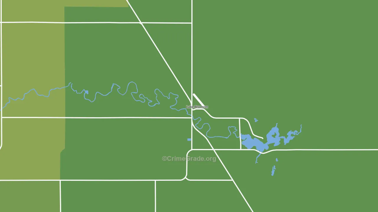 Lake Bronson, MN Map of Vehicle Theft Rates