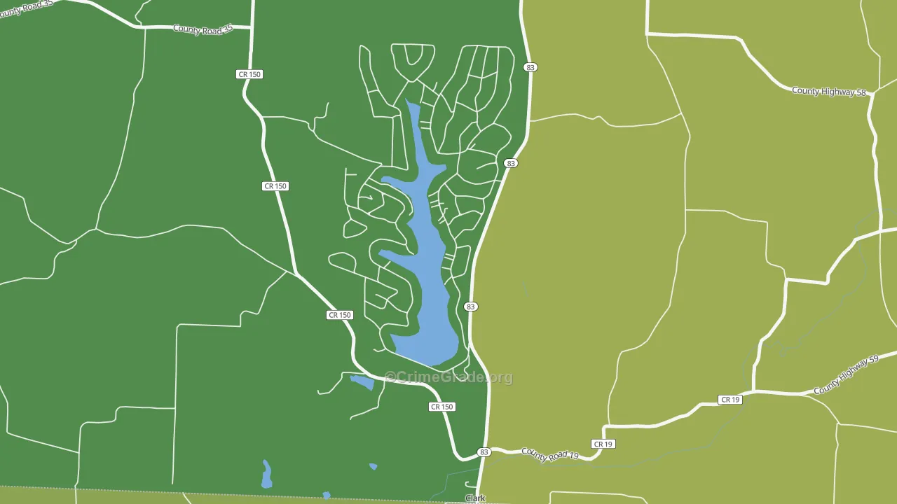 Lake Buckhorn, OH Map of Vehicle Theft Rates