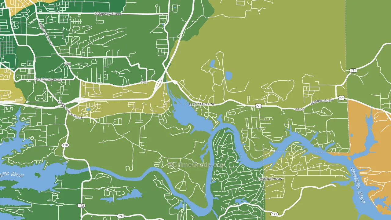 Lake Catherine, AR Map of Vehicle Theft Rates