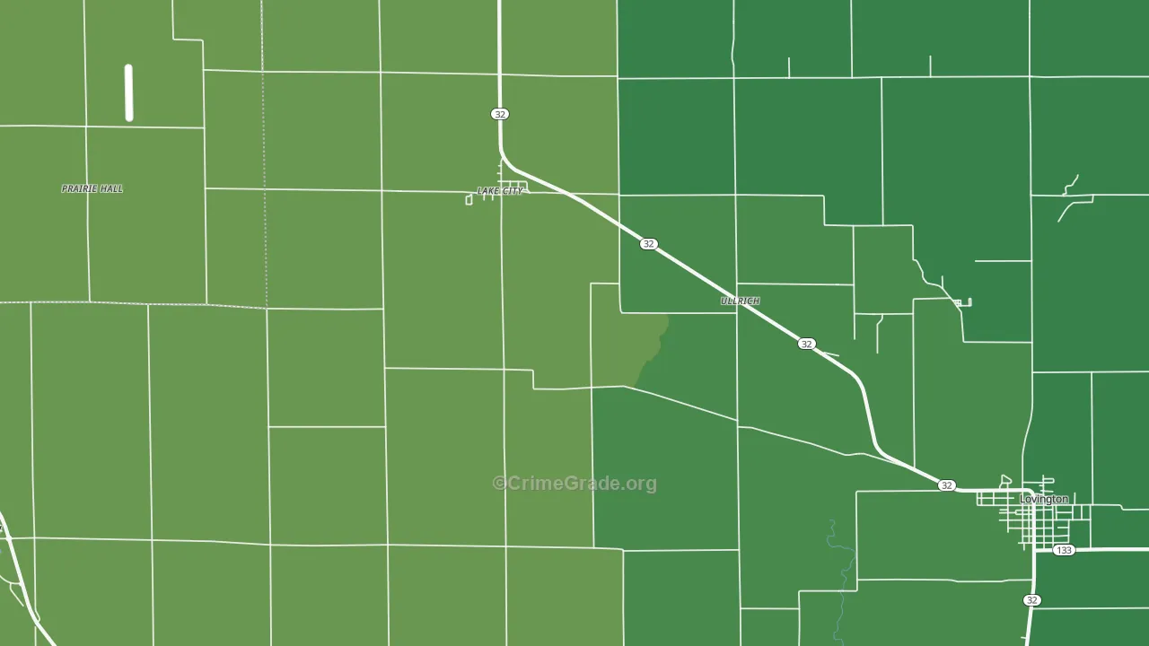 Lake City, IL Map of Vehicle Theft Rates