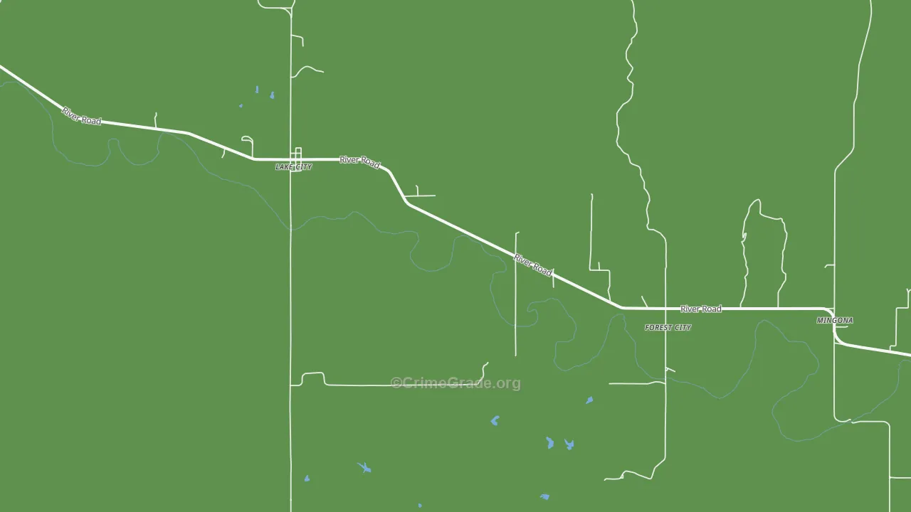 Lake City, KS Map of Vehicle Theft Rates