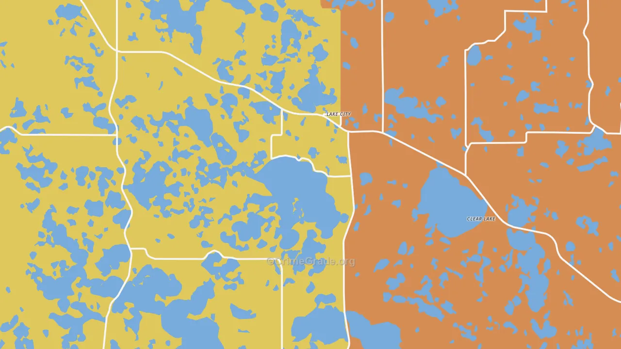 Lake City, SD Map of Vehicle Theft Rates