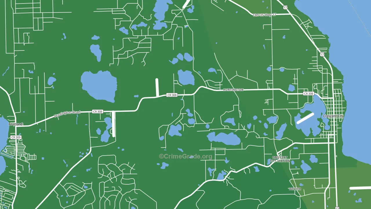 Lake Como, FL Map of Vehicle Theft Rates