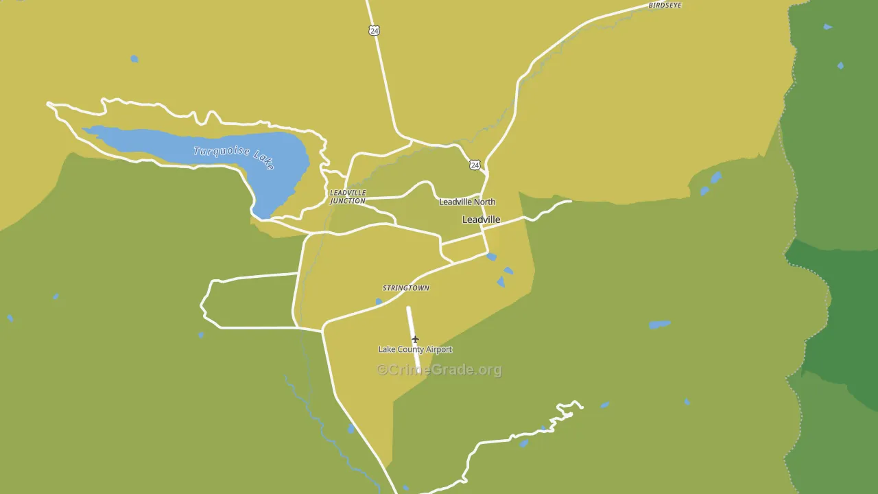 Lake County, CO Map of Vehicle Theft Rates