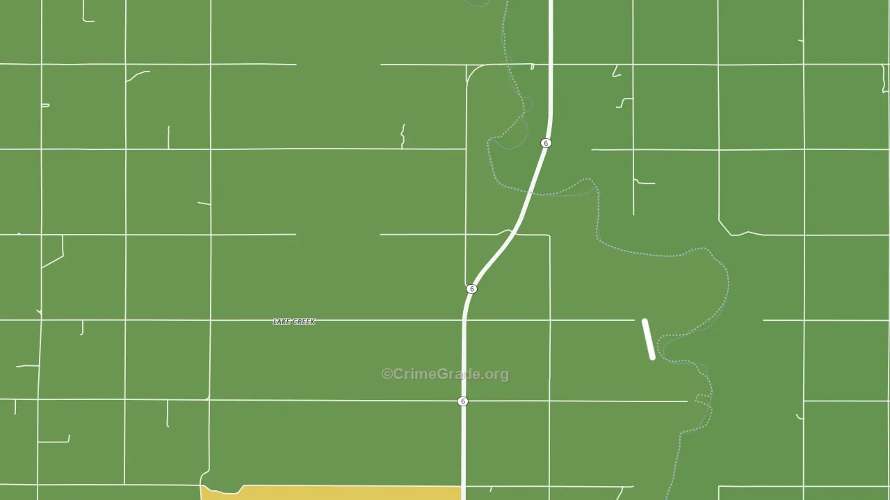 Lake Creek, OK Map of Vehicle Theft Rates