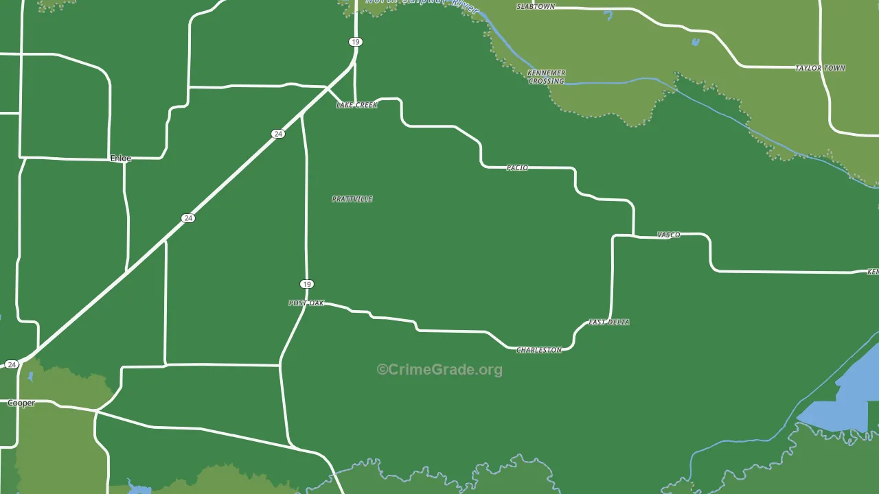Lake Creek, TX Map of Vehicle Theft Rates