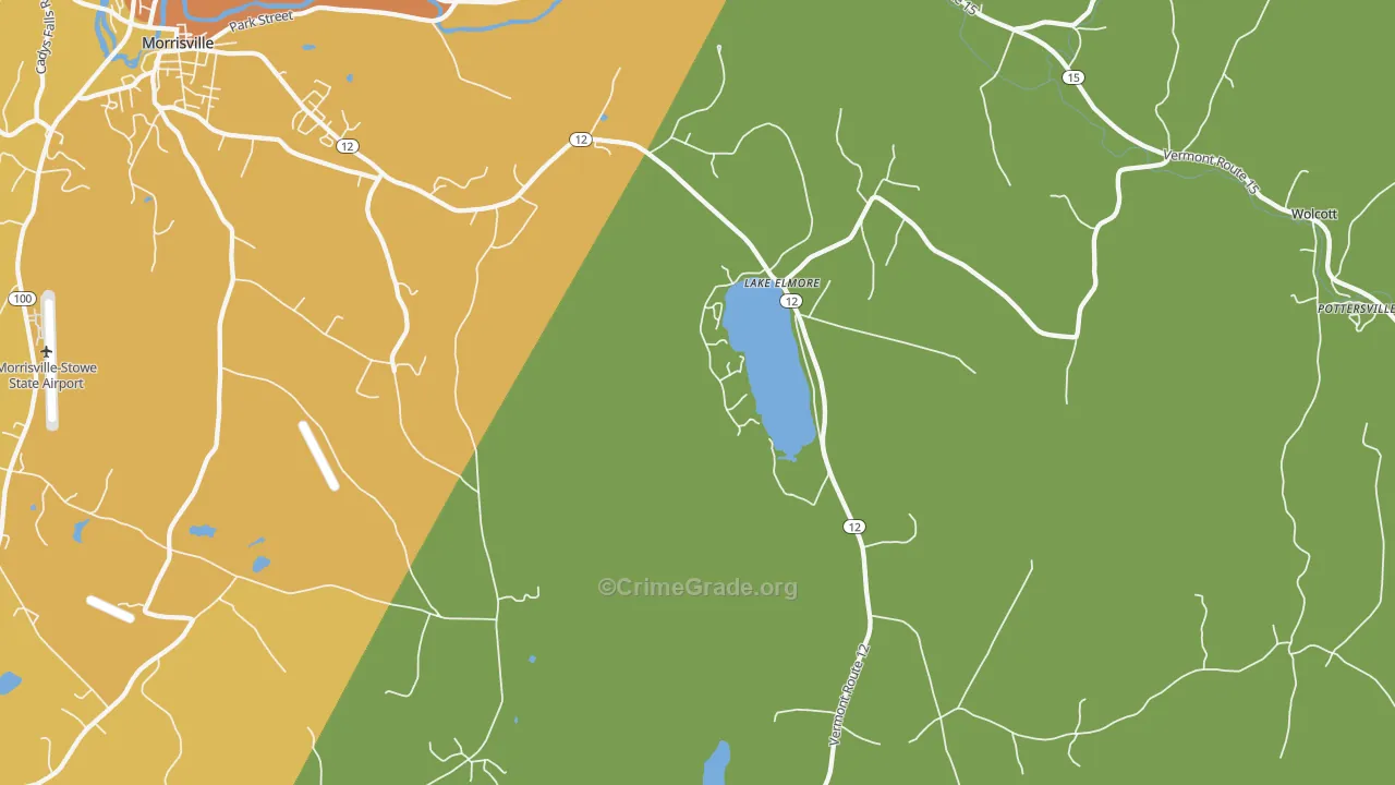 Lake Elmore, VT Map of Vehicle Theft Rates