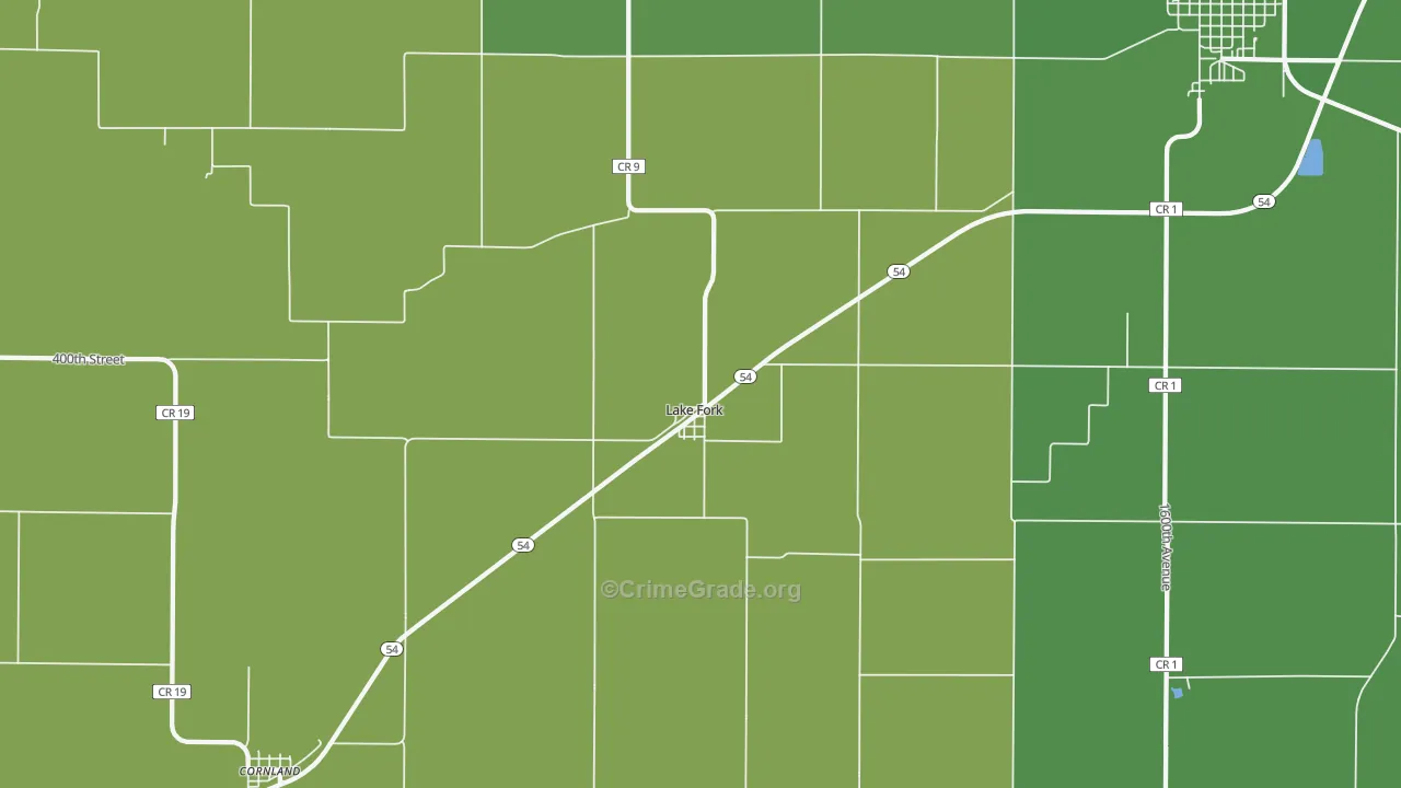 Lake Fork, IL Map of Vehicle Theft Rates