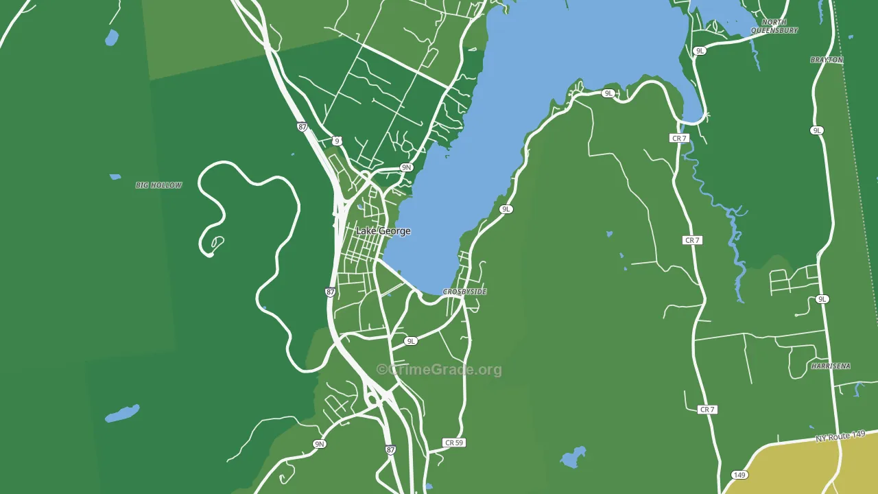 Lake George, NY Map of Vehicle Theft Rates