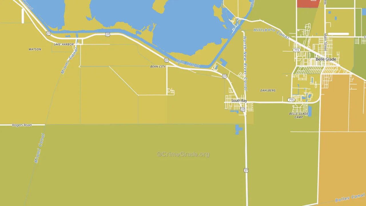 Lake Harbor, FL Map of Vehicle Theft Rates