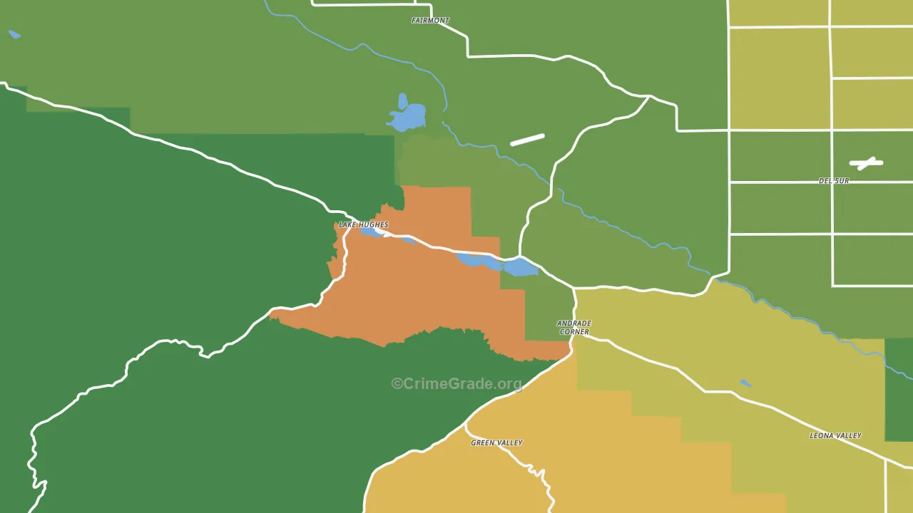 Lake Hughes, CA Map of Vehicle Theft Rates