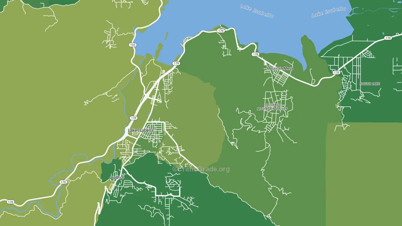 Lake Isabella, CA Map of Vehicle Theft Rates