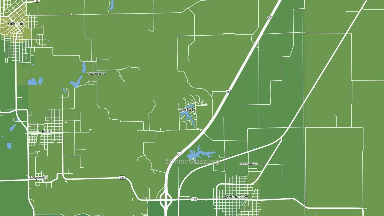 Lake Ka-ho, IL Map of Vehicle Theft Rates