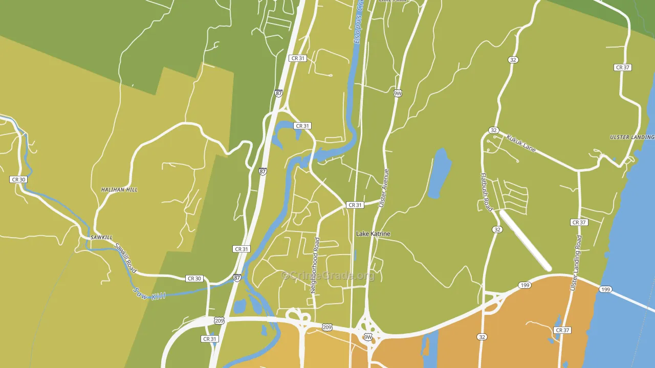 Lake Katrine, NY Map of Vehicle Theft Rates
