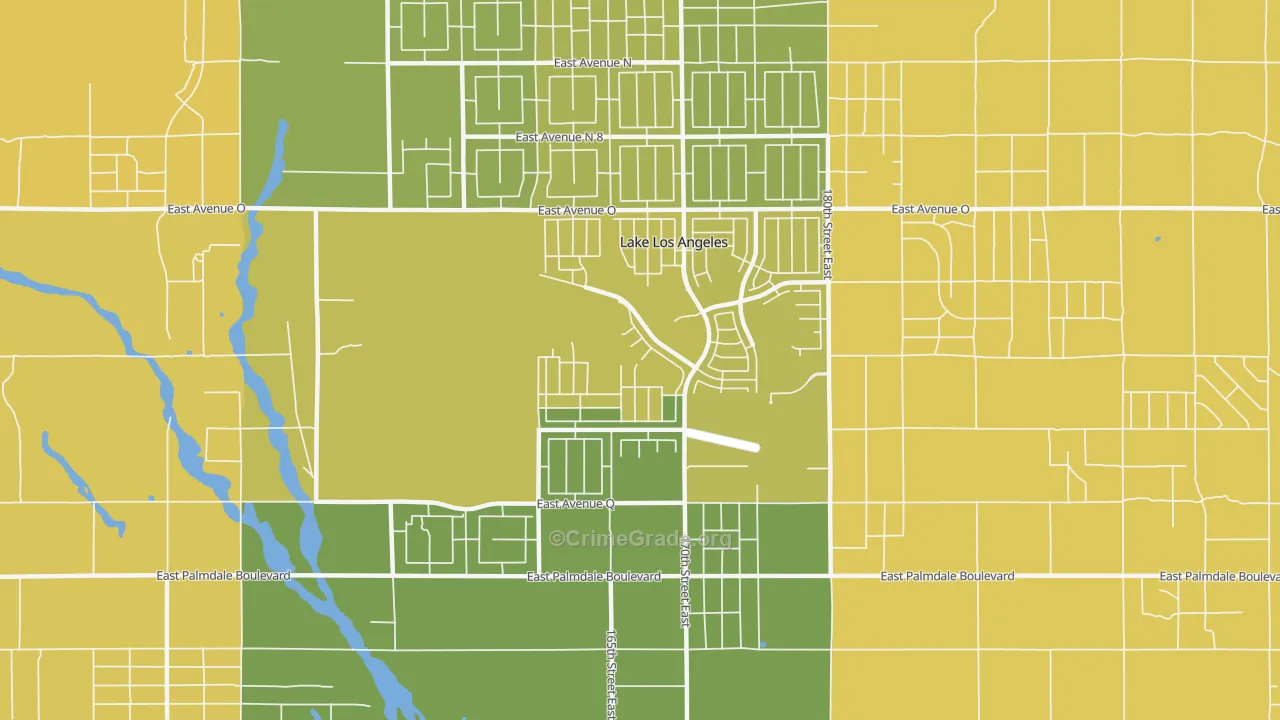 Lake Los Angeles, CA Map of Vehicle Theft Rates