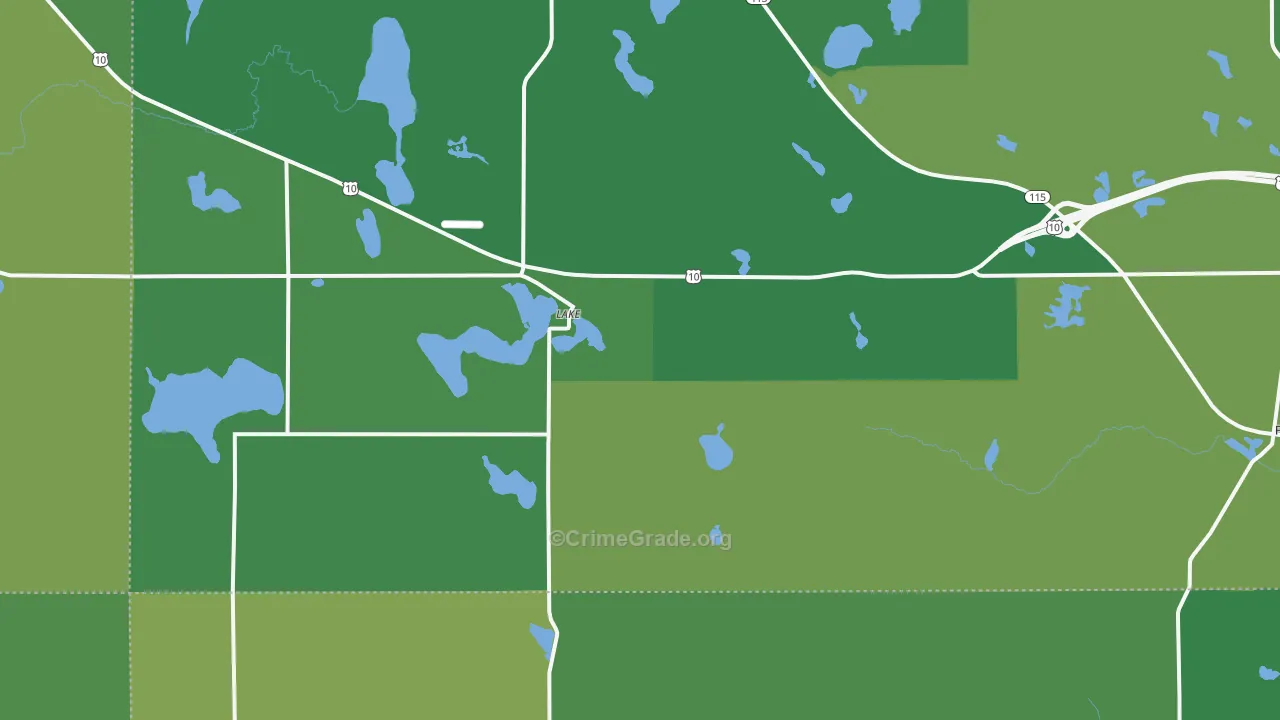 Lake, MI Map of Vehicle Theft Rates
