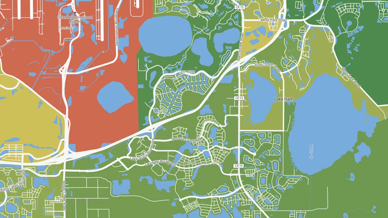 Lake Nona, Orlando, FL Map of Vehicle Theft Rates