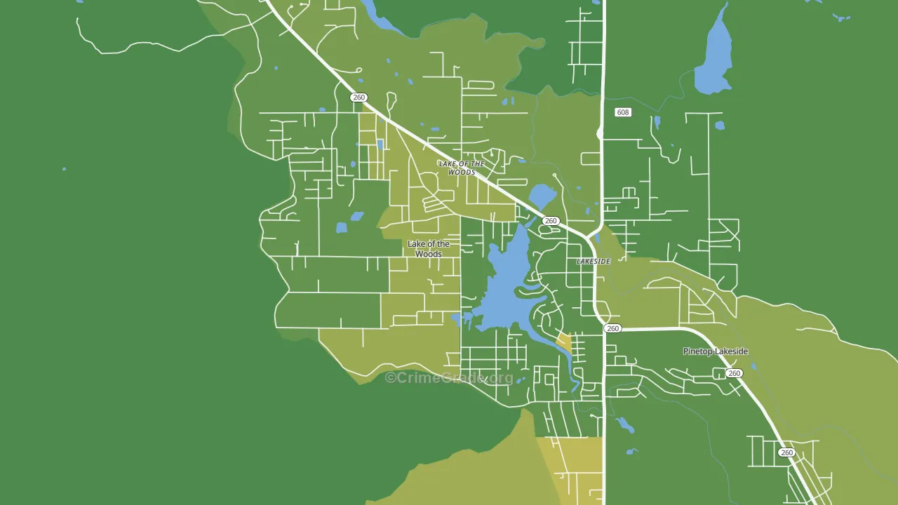 Lake of the Woods, AZ Map of Vehicle Theft Rates