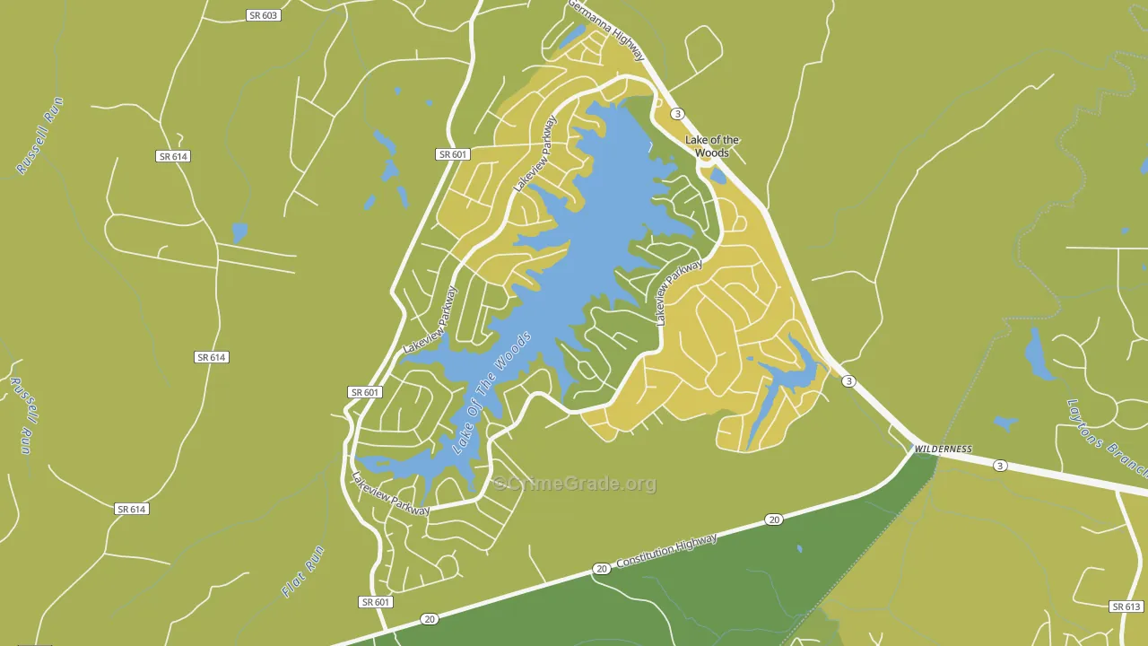 Lake of the Woods, VA Map of Vehicle Theft Rates