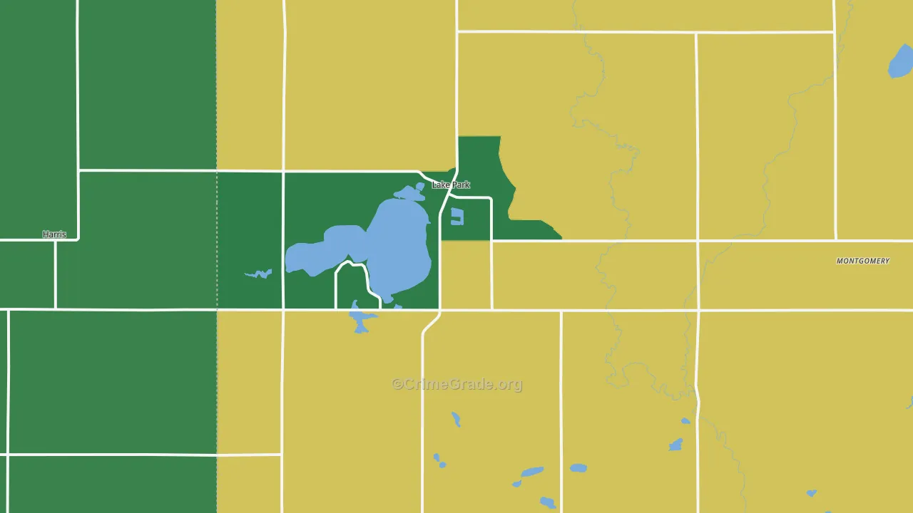 Lake Park, IA Map of Vehicle Theft Rates