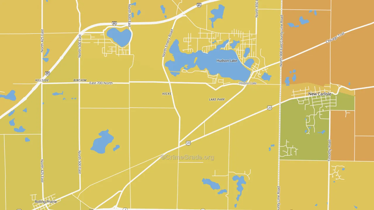 Lake Park, IN Map of Vehicle Theft Rates