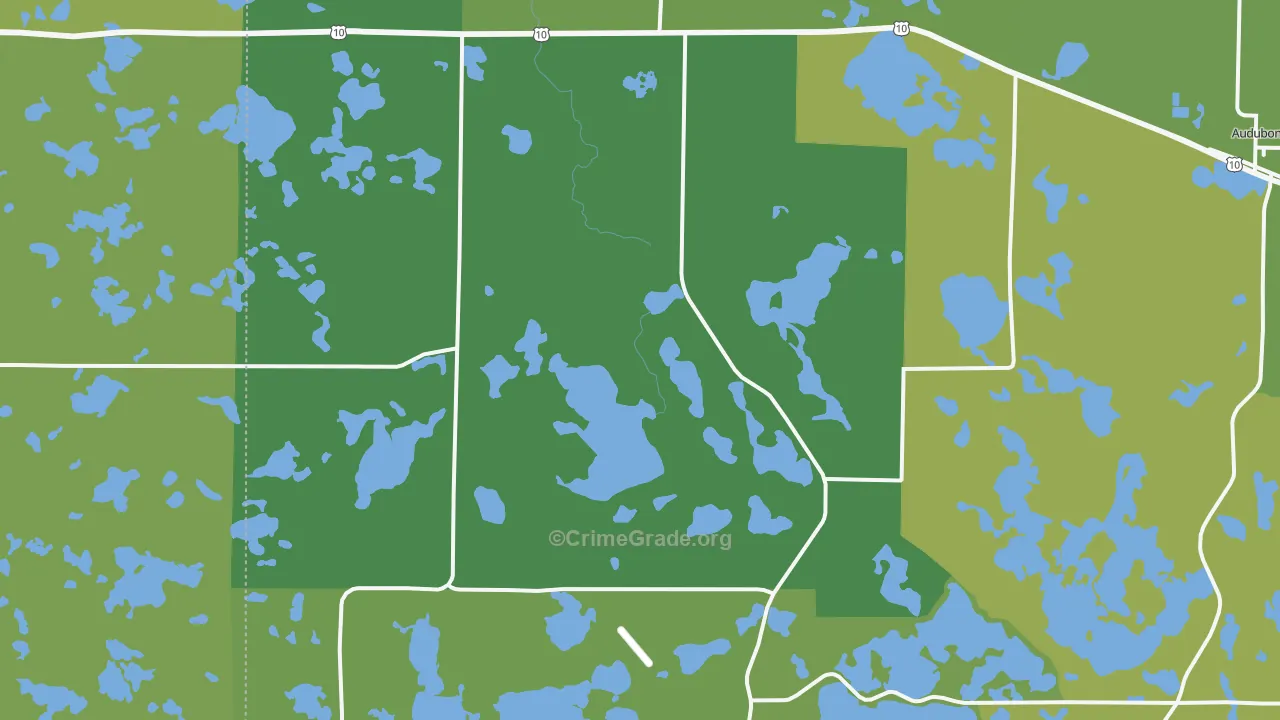 Lake Park, MN Map of Vehicle Theft Rates